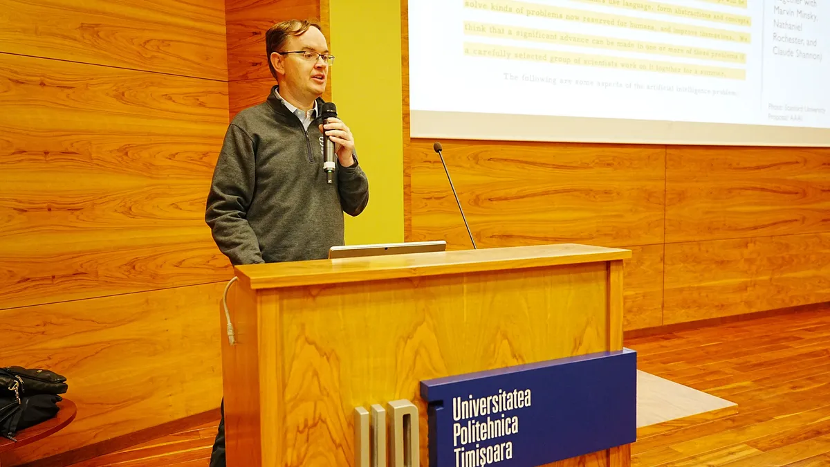 Viitorul Inteligenței Artificiale, dezbătut la UPT într-o conferință de referință a profesorului Mykel J. Kochenderfer, de la Stanford University