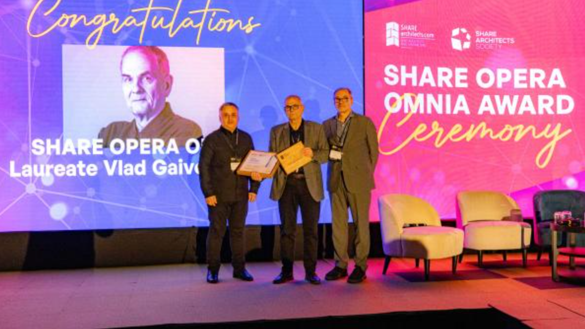 SHARE Romania Forum 2025: Premiul Opera Omnia pentru Vlad Gaivoronschi, un reper în arhitectura contemporană din România