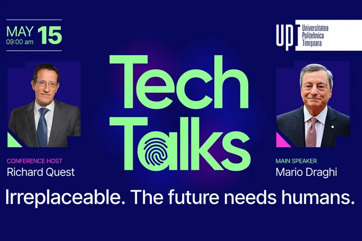 Mario Draghi și lideri globali ai tehnologiei vin la Timișoara, la Tech Talks by UPT 2026