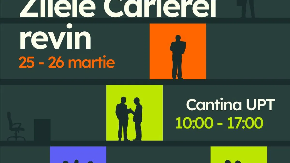 Studenții și absolvenții, invitați să-și proiecteze viitorul la cea de-a XXVIII-a ediție a Zilelor Carierei de la UPT
